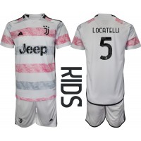 Dječji Nogometni Dres Juventus Manuel Locatelli #5 Gostujuci 2023-24 Kratak Rukav (+ Kratke hlače)